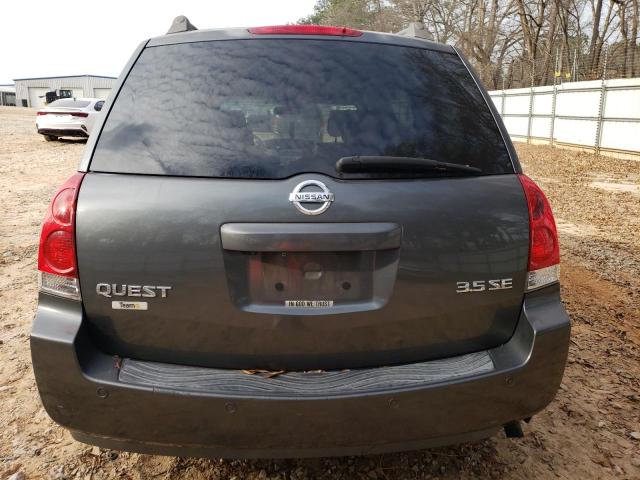 5N1BV28U36N104678 - 2006 NISSAN QUEST S GRAY photo 6