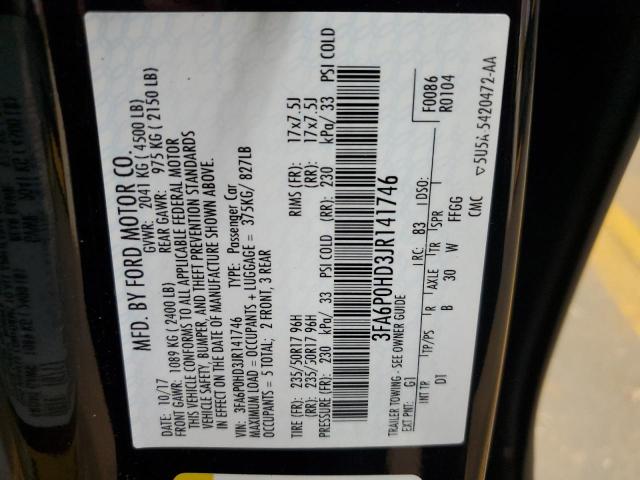 3FA6P0HD3JR141746 - 2018 FORD FUSION SE Qara foto 12