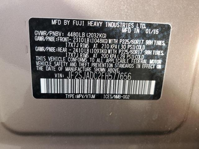 JF2SJADC2FH577656 - 2015 SUBARU FORESTER 2.5I PREMIUM Қоңыр фото 13