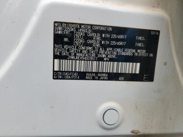 JTMRJREV5HD078517 - 2017 TOYOTA RAV4 HV LE 白色 照片 13