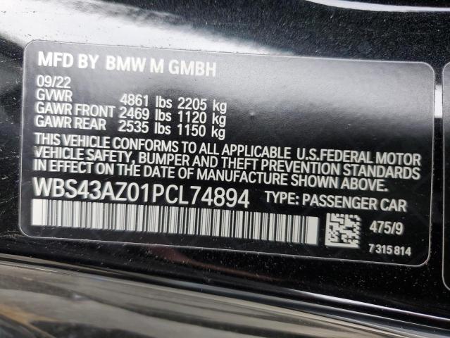WBS43AZ01PCL74894 - 2023 BMW M4 COMPETITION Noir photo 12