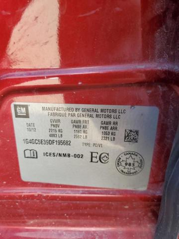 1G4GC5E39DF195682 - 2013 BUICK LACROSSE Бордовый фото 12