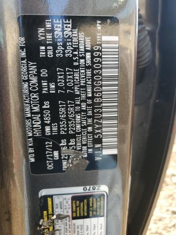 5XYZU3LB6DG030999 - 2013 HYUNDAI SANTA FE S Grafitowy zdjęcie 12