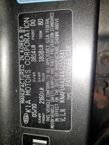 KNAFU4A24A5255841 - 2010 KIA FORTE EX GRAY photo 13