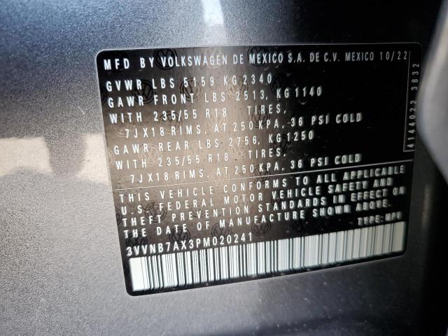 3VVNB7AX3PM020241 - 2023 VOLKSWAGEN TIGUAN SE GRAY photo 13