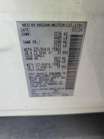 5N1AT2MT9EC862324 - 2014 NISSAN ROGUE S WHITE photo 13