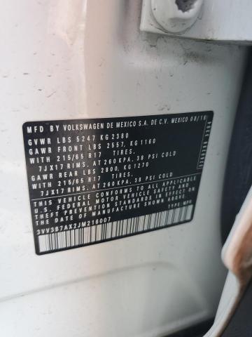 3VV3B7AX2JM216007 - 2018 VOLKSWAGEN TIGUAN SE 白色 照片 13