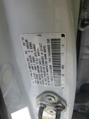 1HGCP2F71AA143268 - 2010 HONDA ACCORD EX თეთრი ფოტო 12