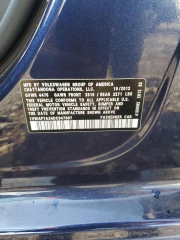 1VWAP7A34DC047387 - 2013 VOLKSWAGEN PASSAT S Mavi foto 12