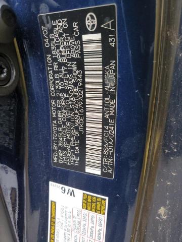 JTKDE167970219443 - 2007 SCION TC BLUE photo 12