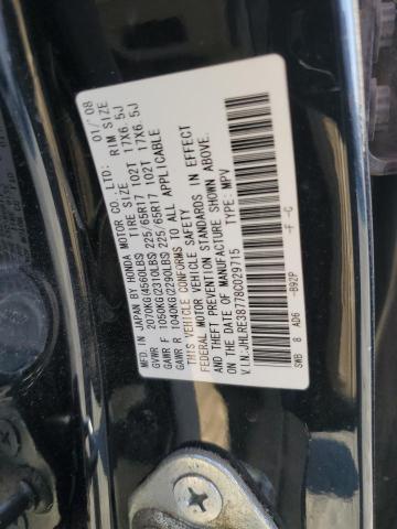 JHLRE38778C029715 - 2008 HONDA CR-V EXL BLACK photo 13