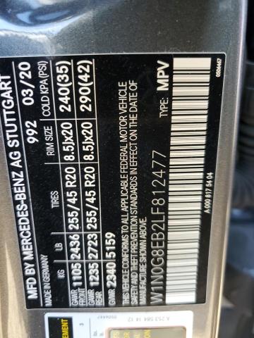 W1N0G8EB2LF812477 - 2020 MERCEDES-BENZ GLC 300 4MATIC GRAY photo 12