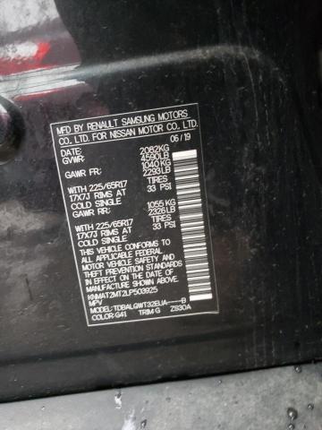 KNMAT2MT2LP503925 - 2020 NISSAN ROGUE S Noir photo 12