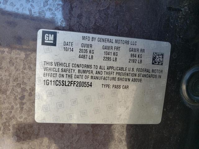 1G11C5SL2FF200554 - 2015 CHEVROLET MALIBU 1LT Қоңыр фото 12