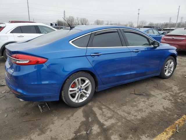 3FA6P0HD9JR149401 - 2018 FORD FUSION SE BLUE photo 3