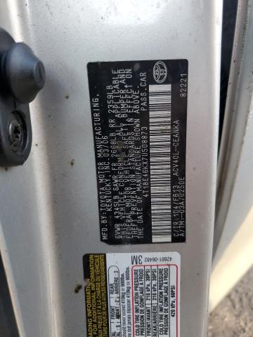 4T1BE46KX7U508873 - 2007 TOYOTA CAMRY CE SILVER photo 12