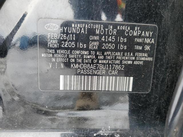 KMHDB8AE7BU117862 - 2011 HYUNDAI ELANTRA TO GLS BLACK photo 12