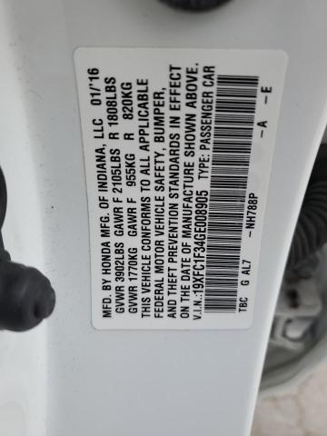 19XFC1F34GE008905 - 2016 HONDA CIVIC EX 白色 照片 13