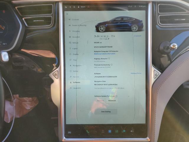 5YJSA1E2XFF116449 - 2015 TESLA MODEL S 蓝色 照片 9