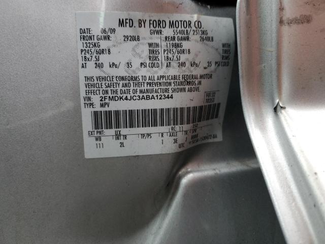 2FMDK4JC3ABA12344 - 2010 FORD EDGE SEL SILVER photo 13