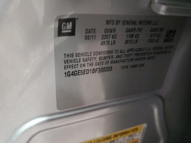 1G4GE5ED1BF398355 - 2011 BUICK LACROSSE CXS 银色 照片 12