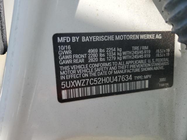 5UXWZ7C52H0U47634 - 2017 BMW X3 SDRIVE28I WHITE photo 13