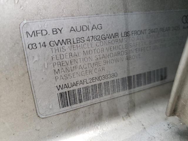 WAUAFAFL2EN038380 - 2014 AUDI A4 PREMIUM SILVER photo 12