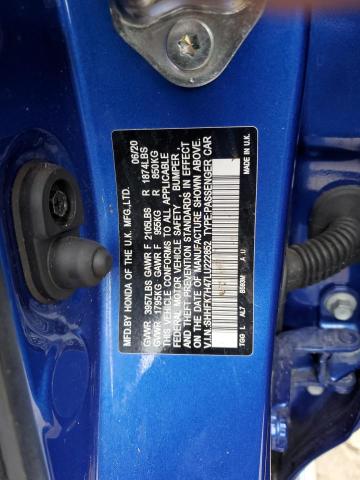 SHHFK7H47LU222852 - 2020 HONDA CIVIC SPORT BLUE photo 12