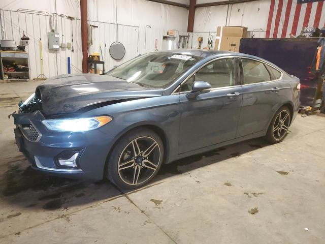 3FA6P0K95KR182756 - 2019 FORD FUSION TITANIUM BLUE photo 1