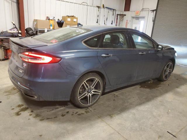 3FA6P0K95KR182756 - 2019 FORD FUSION TITANIUM BLUE photo 3