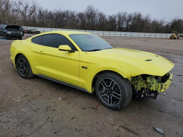 1FA6P8CF9M5148196 - 2021 FORD MUSTANG GT YELLOW photo 4