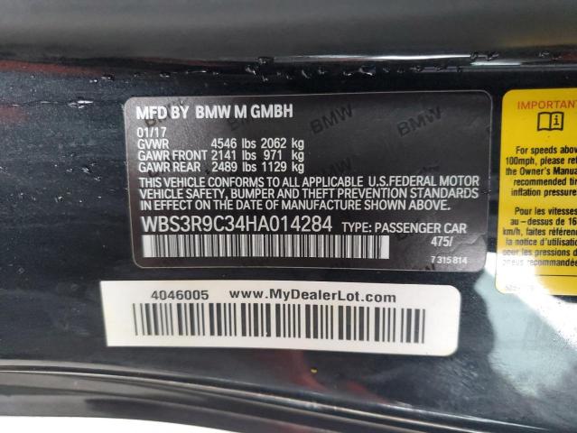 WBS3R9C34HA014284 - 2017 BMW M4 BLACK photo 12