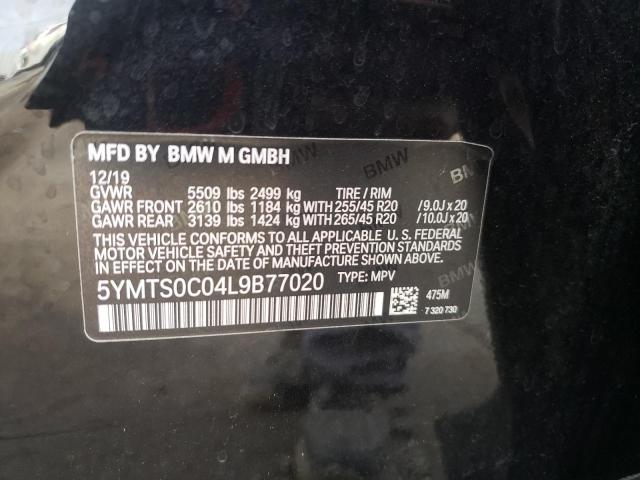 5YMTS0C04L9B77020 - 2020 BMW X3 M COMPETITION BLACK photo 13