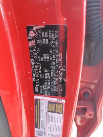 KNDJN2A27K7640251 - 2019 KIA SOUL RED photo 12