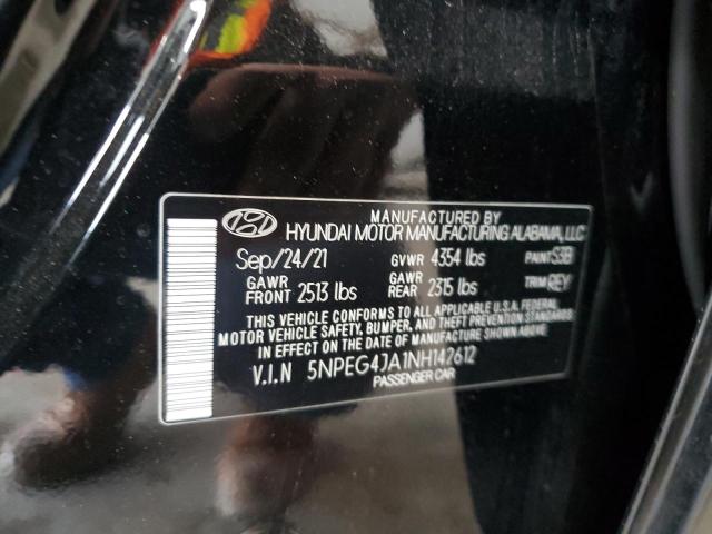 5NPEG4JA1NH142612 - 2022 HYUNDAI SONATA SE BLACK photo 12