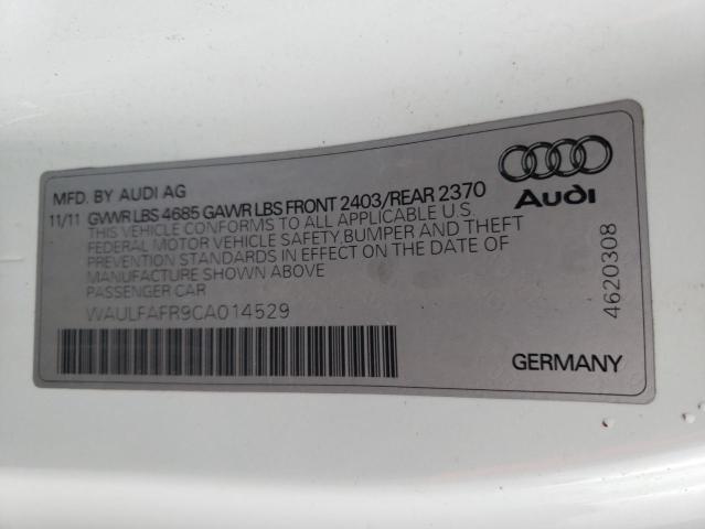 WAULFAFR9CA014529 - 2012 AUDI A5 PREMIUM PLUS WHITE photo 12