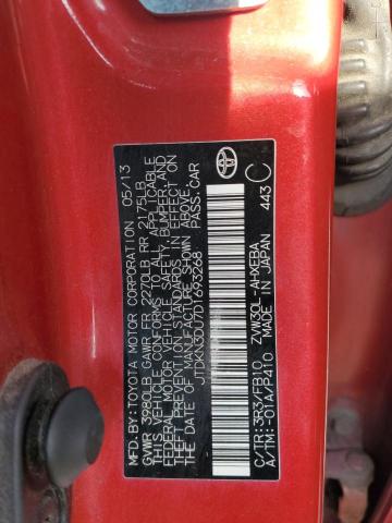JTDKN3DU7D1693268 - 2013 TOYOTA PRIUS 红色 照片 12