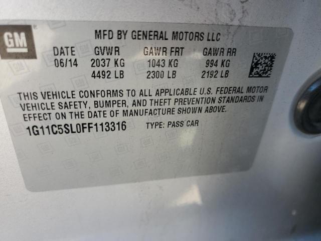 1G11C5SL0FF113316 - 2015 CHEVROLET MALIBU 1LT 银色 照片 13