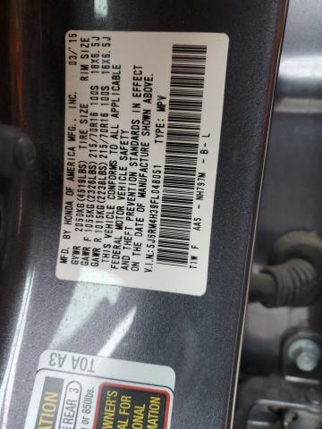 5J6RM4H39FL048051 - 2015 HONDA CR-V LX CHARCOAL photo 12