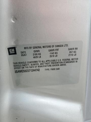 2G4WC582371244742 - 2007 BUICK LACROSSE CX Сріблястий фото 12