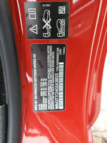 WBA3T7C54G5A38025 - 2016 BMW 435 XI RED photo 12