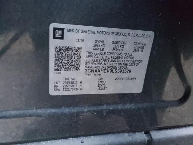 3GNAXHEV9LS591579 - 2020 CHEVROLET EQUINOX LS GRAY photo 14