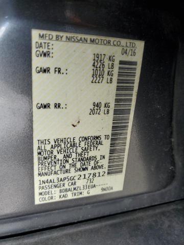 1N4AL3AP5GC217812 - 2016 NISS ALTIMA 2.5 灰色 照片 12