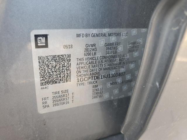 1GCPTDE16J1303407 - 2018 CHEVROLET COLORADO Z71 GRAY photo 12