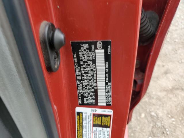 4T1BF3EK0BU629249 - 2011 TOYOTA CAMRY BASE RED photo 12