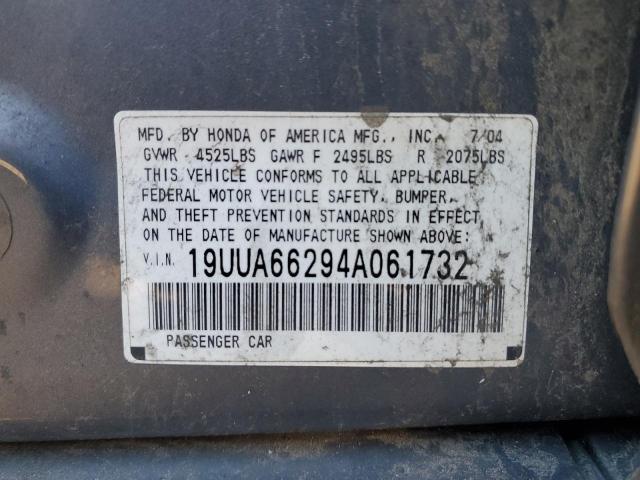 19UUA66294A061732 - 2004 ACURA TL GRAY photo 13