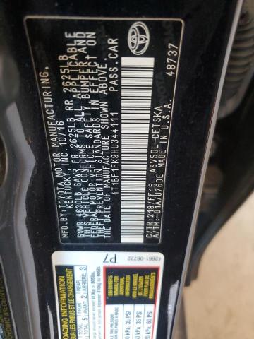4T1BF1FK9HU344111 - 2017 TOYOTA CAMRY LE BLACK photo 12