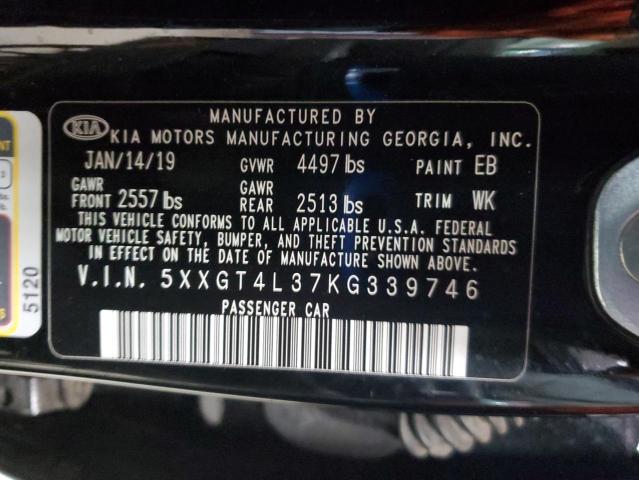 5XXGT4L37KG339746 - 2019 KIA OPTIMA LX 黑色 照片 12