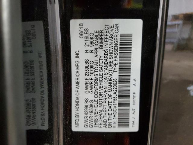 1HGCV1F55JA220626 - 2018 HONDA ACCORD EXL BLACK photo 13