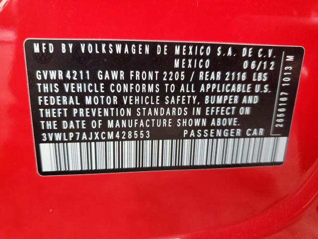 3VWLP7AJXCM428553 - 2012 VOLKSWAGEN JETTA SEL RED photo 13